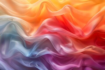 Obraz premium Vibrant Waves of Colorful Silk Fabric Flowing Elegantly