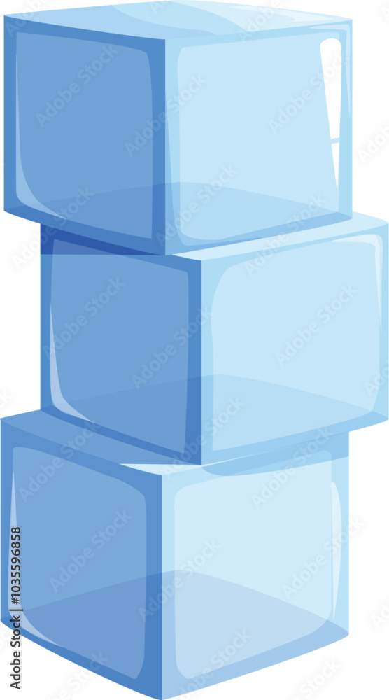Poster three ice cubes are stacked on top of each other, creating a refreshing and cool visual
