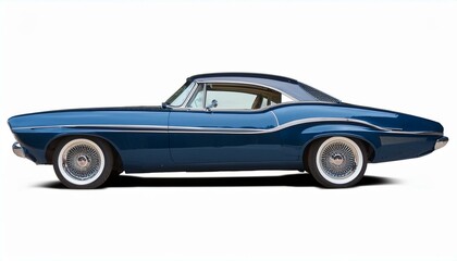 Classic blue coupe with chrome wheels