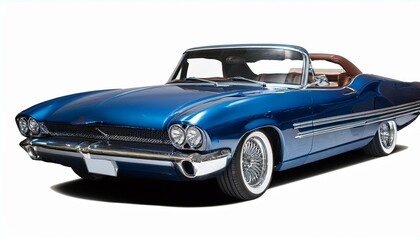 Classic blue convertible car