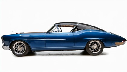 Classic blue coupe with chrome wheels