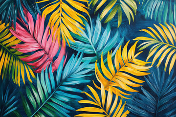 Lush Tropical Palm Leaves: A Visual Retreat into Nature’s Green Paradise