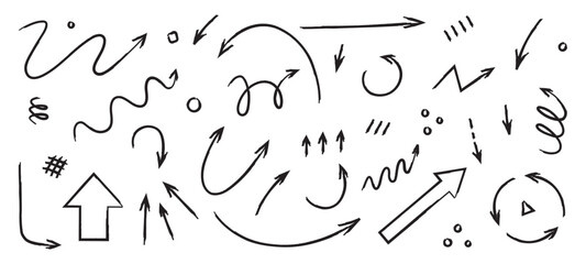 PNG Vector Hand Drawn Arrow Set 