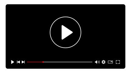 Multimedia video player template for online cinema, video live streaming, social media interface vector © Chikichirony