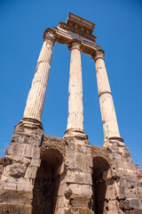 Ruins of buildings inside the Roman Forums.