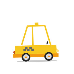 Naklejka premium cute car yellow taxi