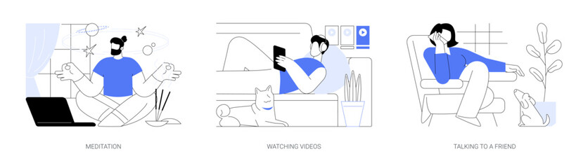 Free time isolated cartoon vector illustrations se