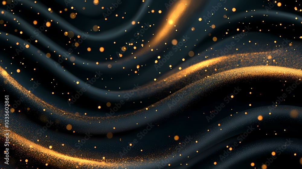 Poster the image shows a dark and elegant background with a black and gold color scheme. the background fea