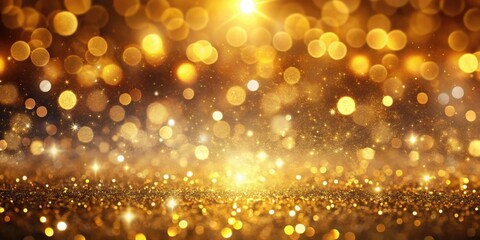 A sparkling golden background with bokeh lights, a perfect backdrop for celebratory designs and elegant visuals