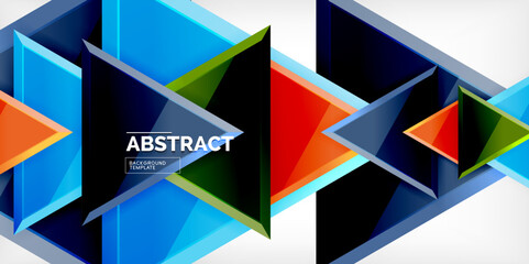 Triangle glass shapes geometric abstract background. Vector Illustration For Wallpaper, Banner, Background, Card, Book Illustration, landing page