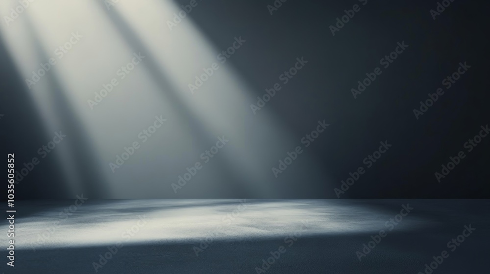 Aufkleber a dimly lit space with beams of light creating an atmospheric effect.