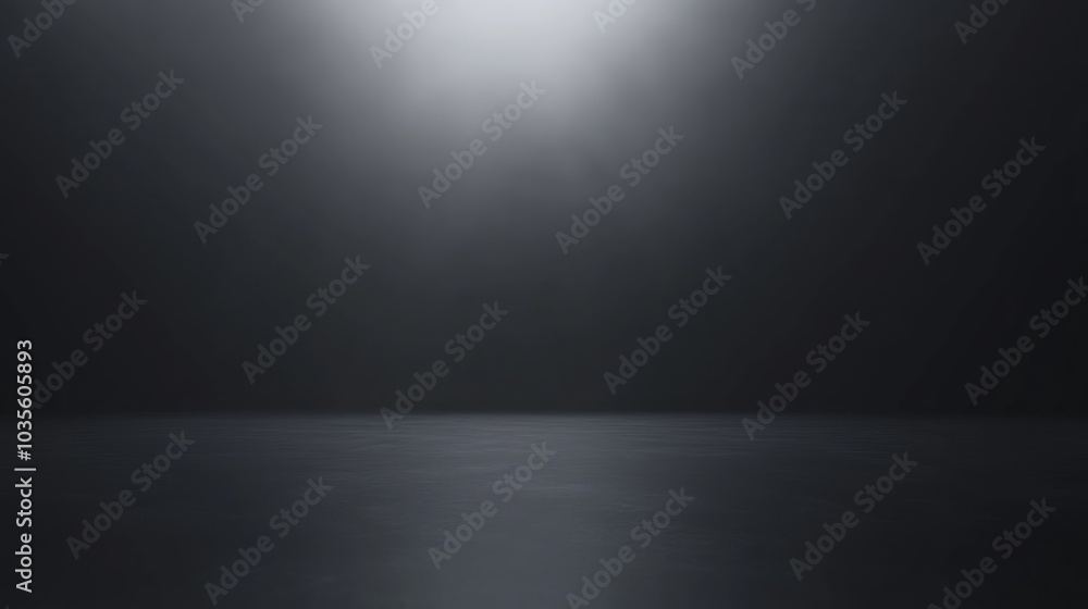 Poster a dimly lit stage with a smooth surface, creating a dramatic atmosphere for performances.