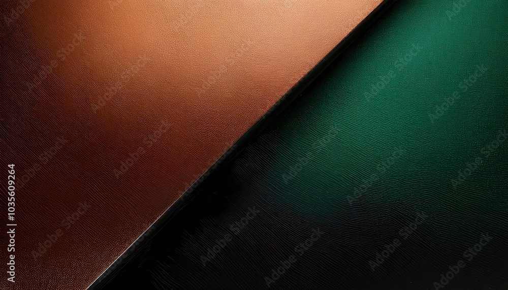 Aufkleber high-contrast metallic gradient texture. dynamic copper and emerald rippled surface with fine horizo
