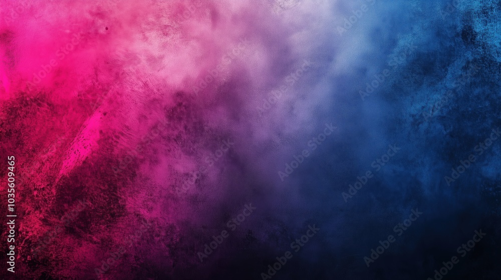 Poster abstract vibrant pink and purple colors with dark blue textured wall background. modern artistic des