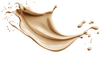 Fototapeta premium Creamy Liquid Splash Beige Foundation Cosmetic Makeup Beauty Skincare Product Adver