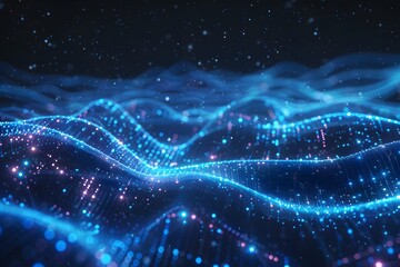Ethereal Waves of Light: A Stunning Visualization of Digital Data Flow