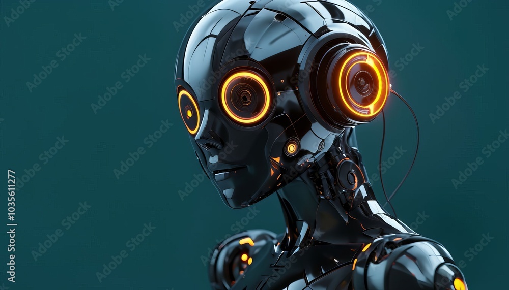 Poster ai, machine learning, hands of robot and human touch on big data network, brain data creative in lig