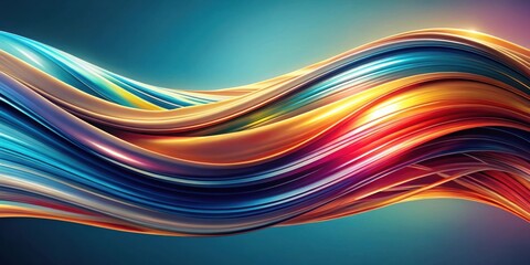 Abstract Swirling Lines of Vivid Hues Creating a Dynamic and Energetic Composition