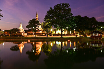 landmark in Thailand, Wat Sa Si, Sukhothai