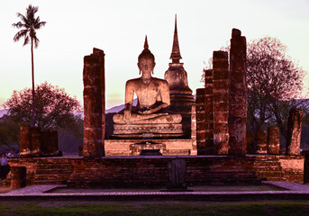 landmark in Thailand, Wat Sa Si, Sukhothai