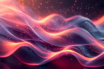 Ethereal Waves of Light and Color in a Dreamlike Abstract Landscape