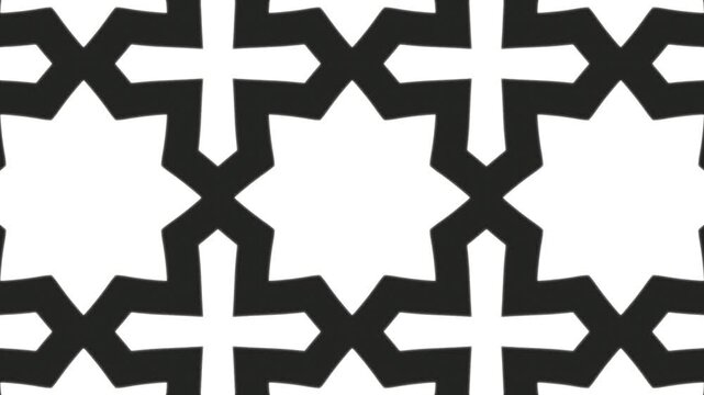 A black and white design featuring a fleur de lis, stars, and a cross