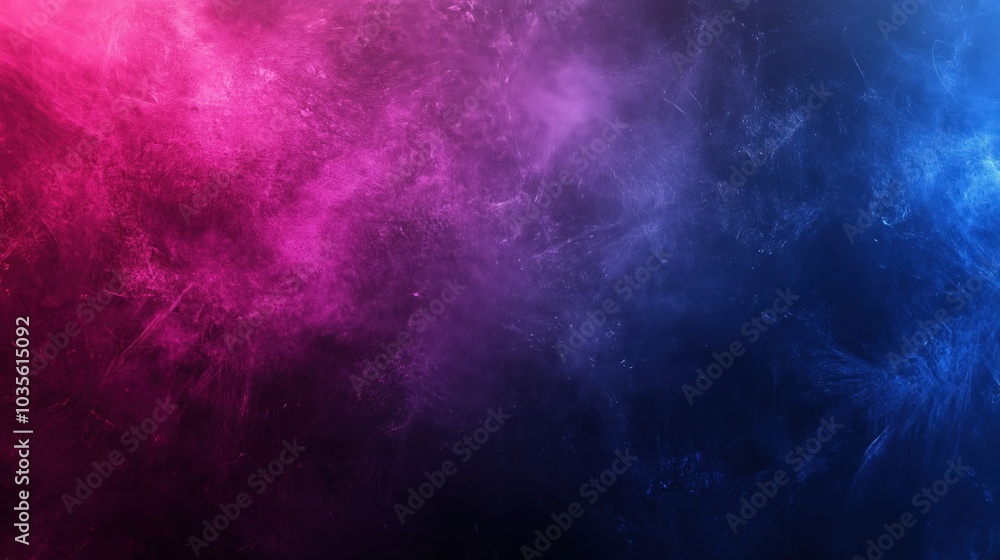Poster abstract vibrant pink and purple colors with dark blue textured wall background. modern artistic des