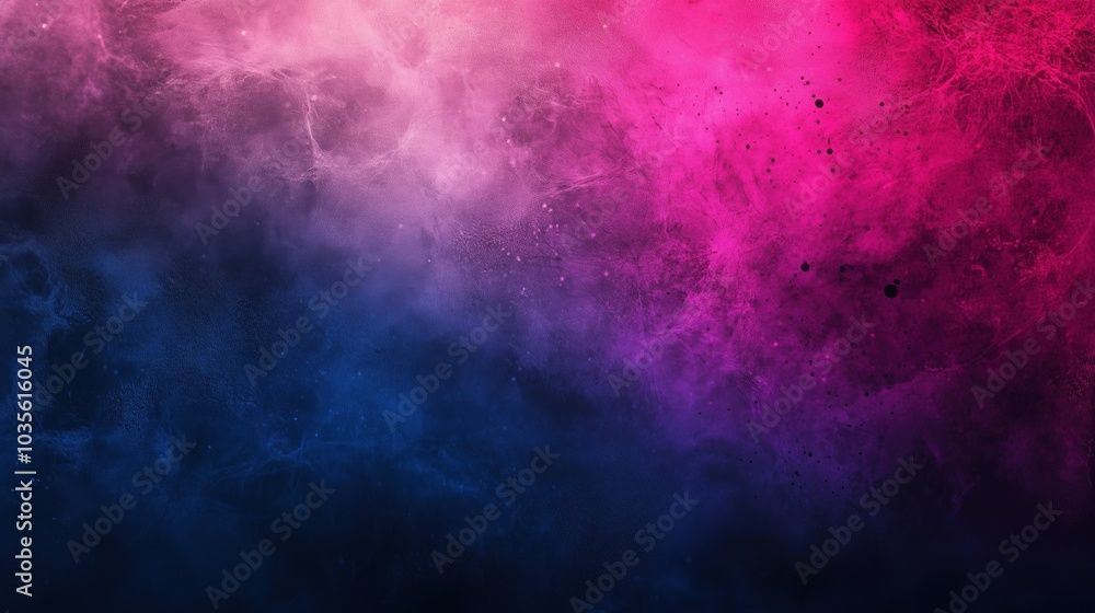 Poster abstract vibrant pink and purple colors with dark blue textured wall background. modern artistic des