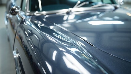 Shiny reflective chrome surface with sharp highlights