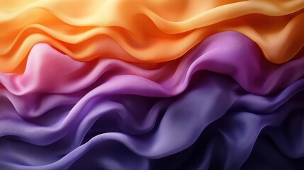 Fototapeta premium abstract background showcasing 3d wave patterns in bright gold and purple gradient silk fabric creating a luxurious and elegant visual experience that captivates the senses