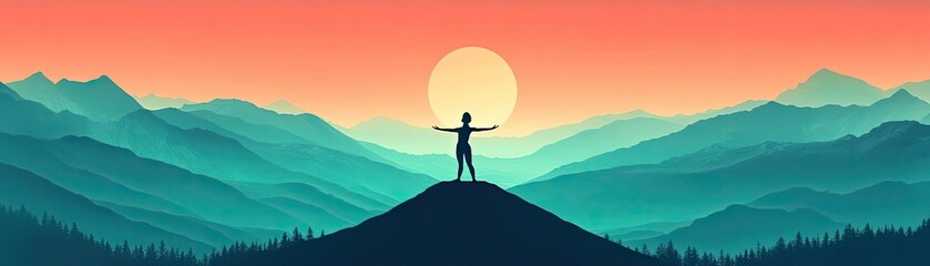 A person standing in mountain pose, centered and peaceful in their yoga practice