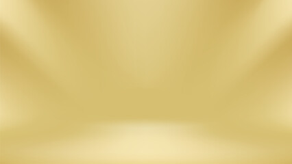 Gold studio background. Abstract gradient backdrop presentation product design. Vector illustration.