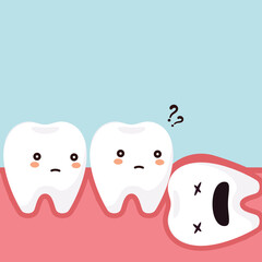 Dental a cartoon tooth cute vecter mascot medicine