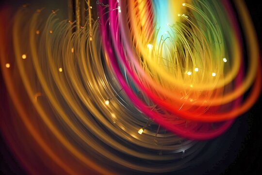 Creative background composed of colorful defuse lines of lights