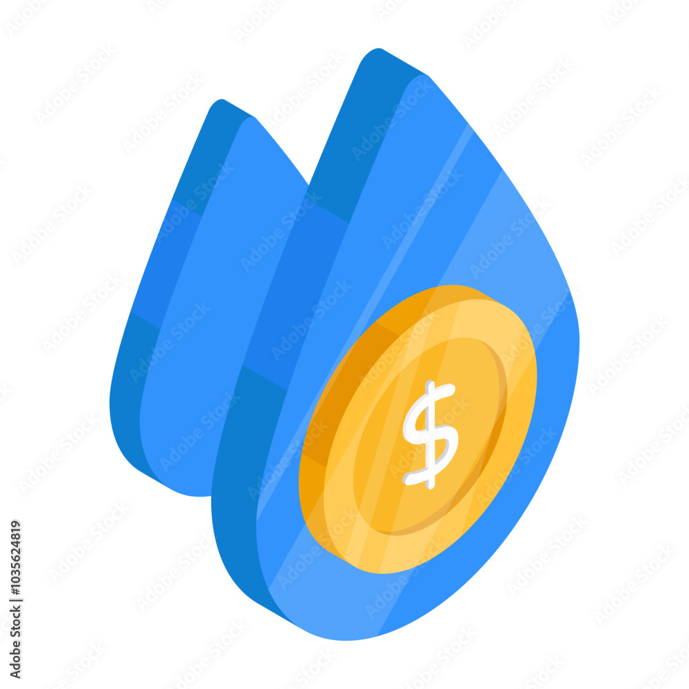 Poster An editable design icon of dollar coin 

