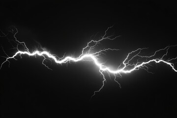 A Single Bolt of Lightning Against a Dark Sky