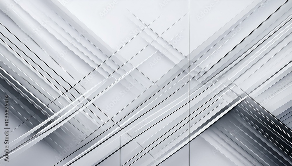 Poster minimalist black and white abstract background featuring thin monochromatic line that intersects