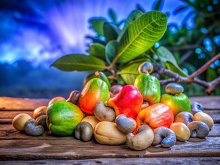 Architectural Photography of Cashew Nuts Heap in a Natural Setting, Highlighting Textures and Colors