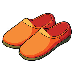 mule shoes or slippers vector in flat style white background