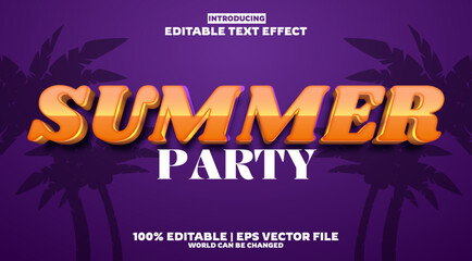Summer party editable text effect in new modern trend style