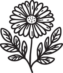 This is an illustration of flowers in a simple and modern line art style.