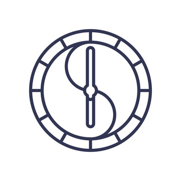 recommend clip art: Yin-yang symbol within a clock, representing balance and harmony over time.