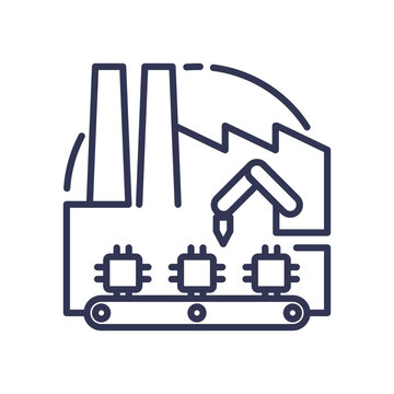 factory assembly line production icon clip art preview