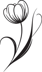 This is an illustration of flowers in a simple and modern line art style.