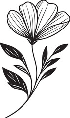 This is an illustration of flowers in a simple and modern line art style.