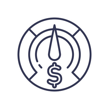 recommend clip art: Gauge with dollar sign symbolizes financial status and credit score impact.