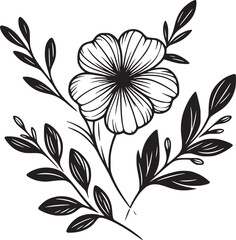 This is an illustration of flowers in a simple and modern line art style.