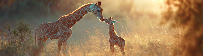 Tall and Elegant in the Heart of Africa: A Wild Giraffe Roams Freely Across the Savannah, Its Long Neck Stretching Toward the Sky as It Gracefully Navigates Its Natural Environment