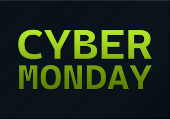 Cartel de letras en degradado verde sobre fondo negro