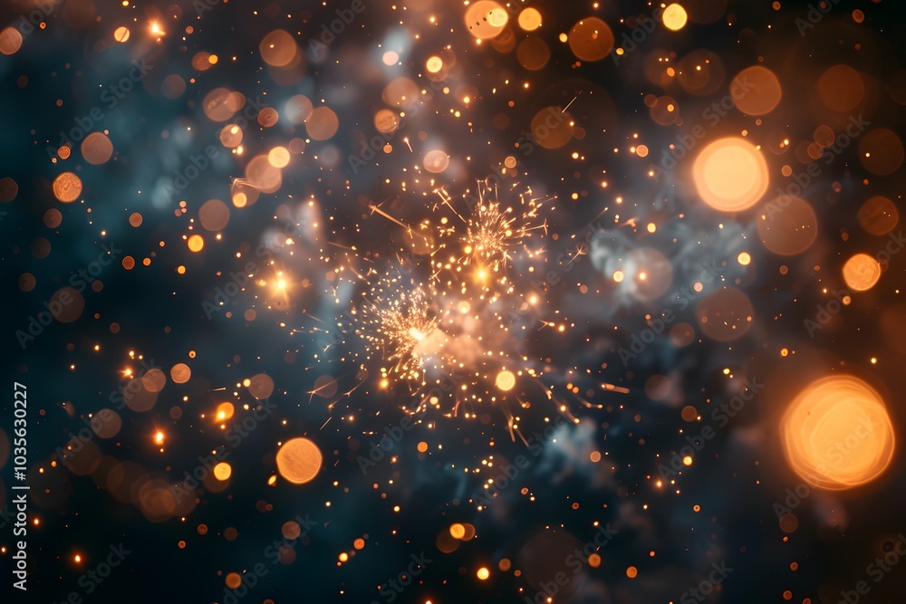 Poster captivating sparkles and bokeh: a dazzling display of light and color
